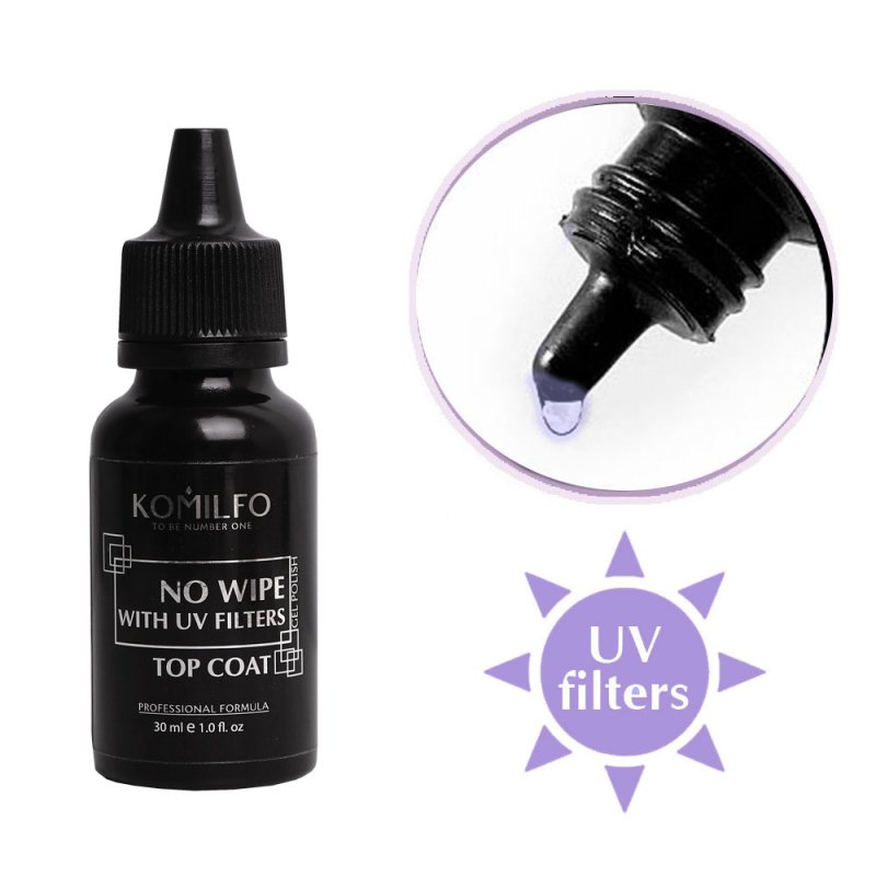 Komilfo Top No Wipe con UV Filtres, 30ml — Photo 2