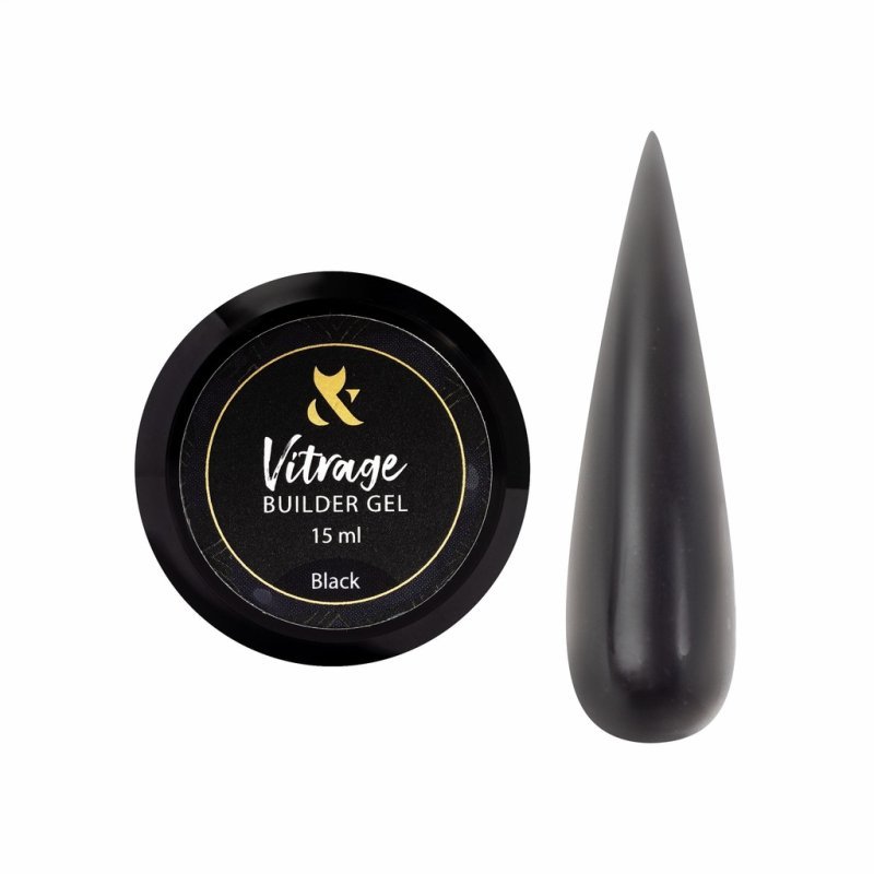 F.O.X Vitrage Builder gel Black, 15ml — Photo 2