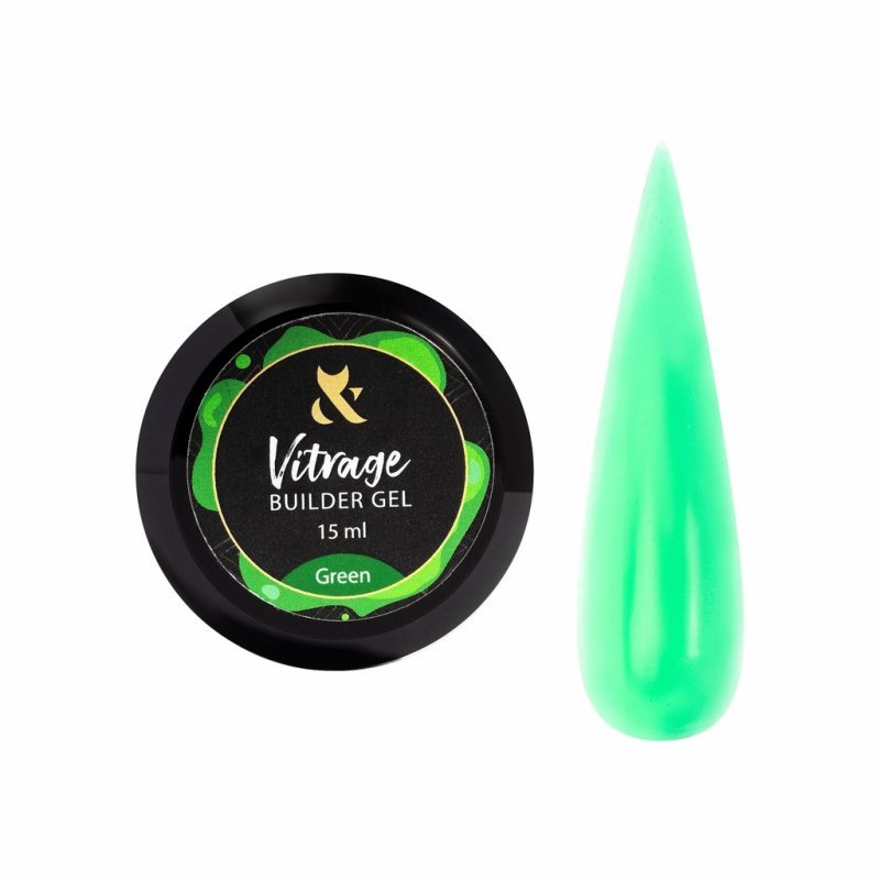 F.O.X Vitrage Builder gel Green, 15ml — Photo 2