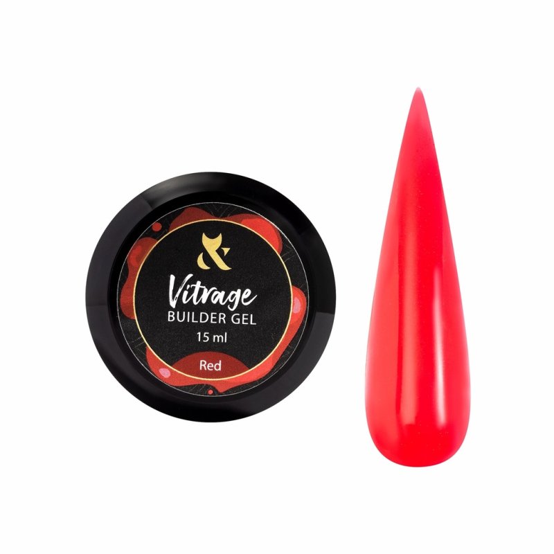 F.O.X Vitrage Builder gel Red, 15ml — Photo 2