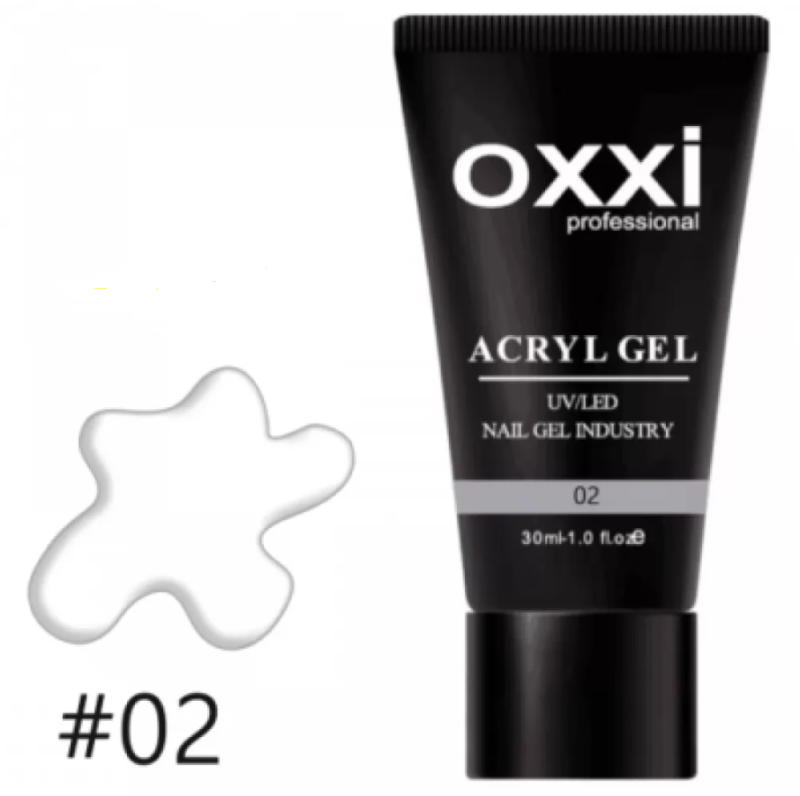 OXXI Acryl Gel 02 blanco, 30ml — Photo 2