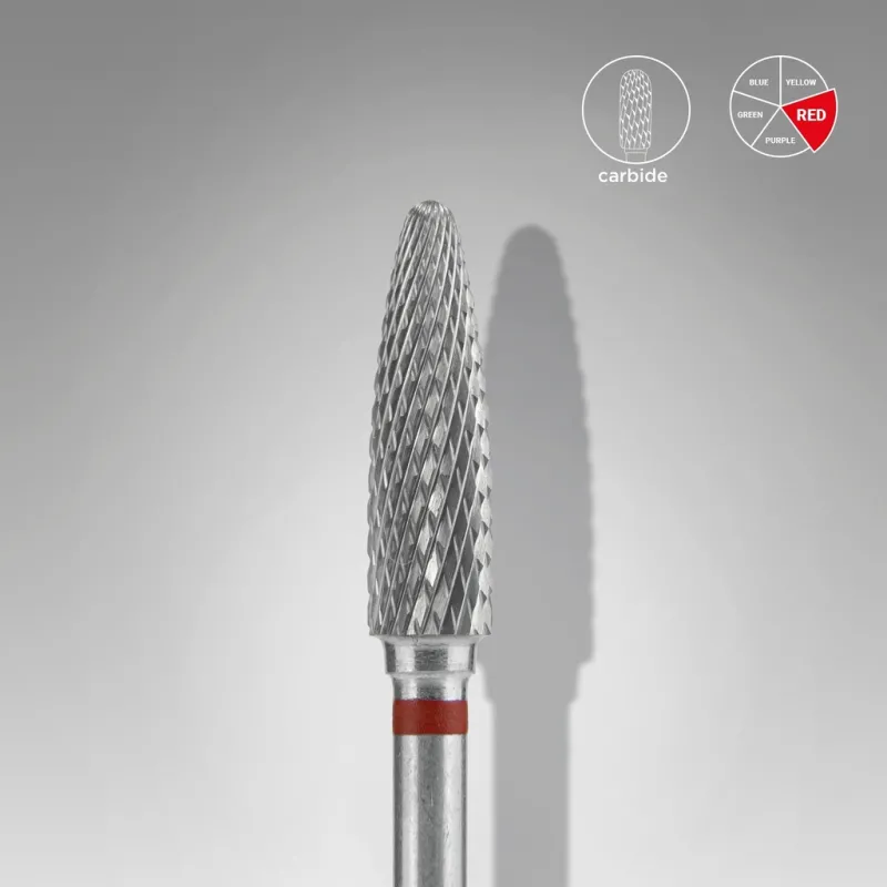 Carbide tips, Staleks 4 mm red, FT90R040/14 — Photo 2