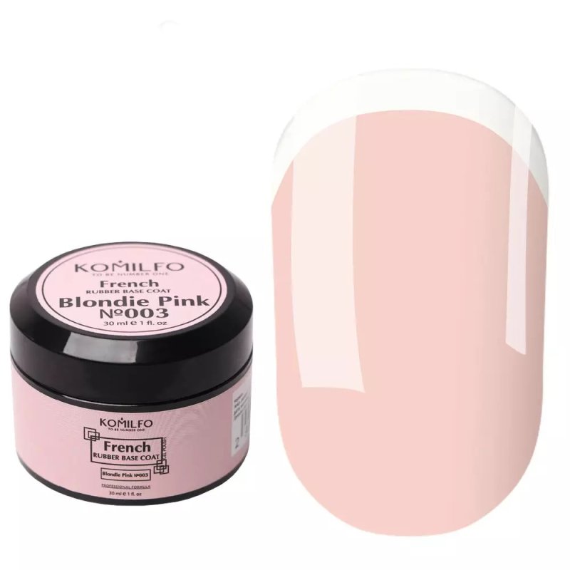 Komilfo French Rubber Base №003 Blondie Pink, 30ml — Photo 2