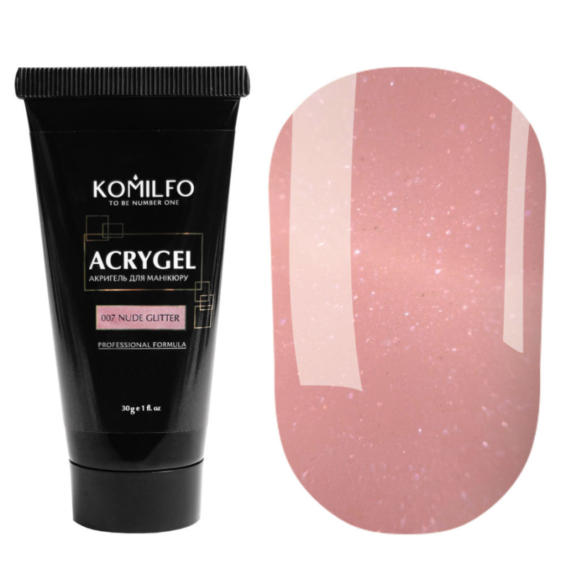 Komilfo AcryGel №007 NudeGlitter, 30g — Photo 2