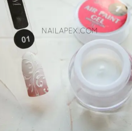 NailApex Air Paint Gel 1, 5g blanco — Photo 2