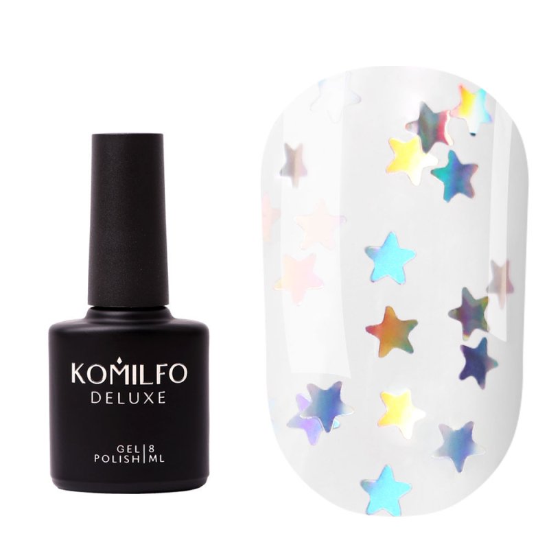 Komilfo No Wipe Star Nails Holo Top, 8ml — Photo 2