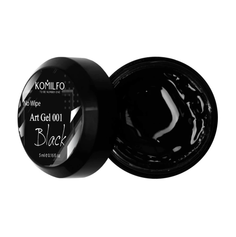 Komilfo No Wipe Art Gel Black, 5ml — Photo 2