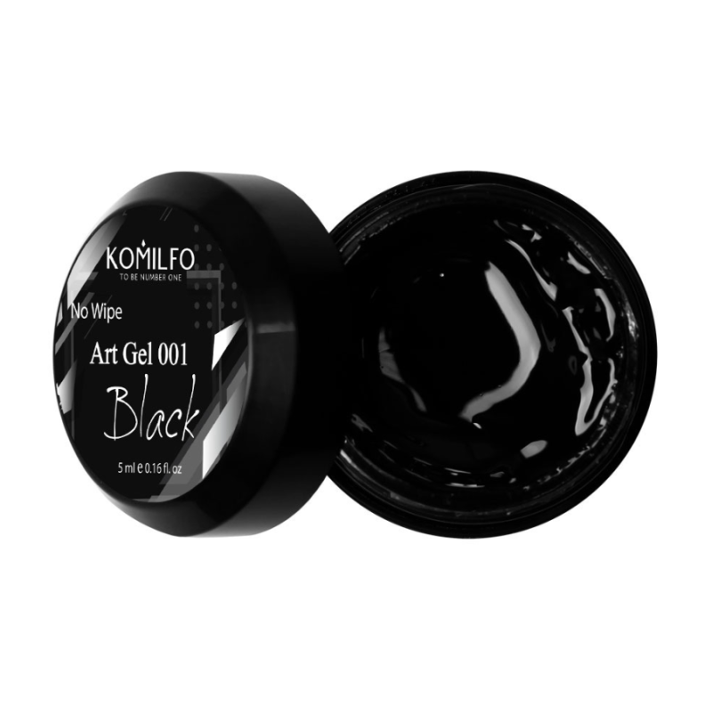 Komilfo No Wipe Art Gel Black, 5ml — Photo 2