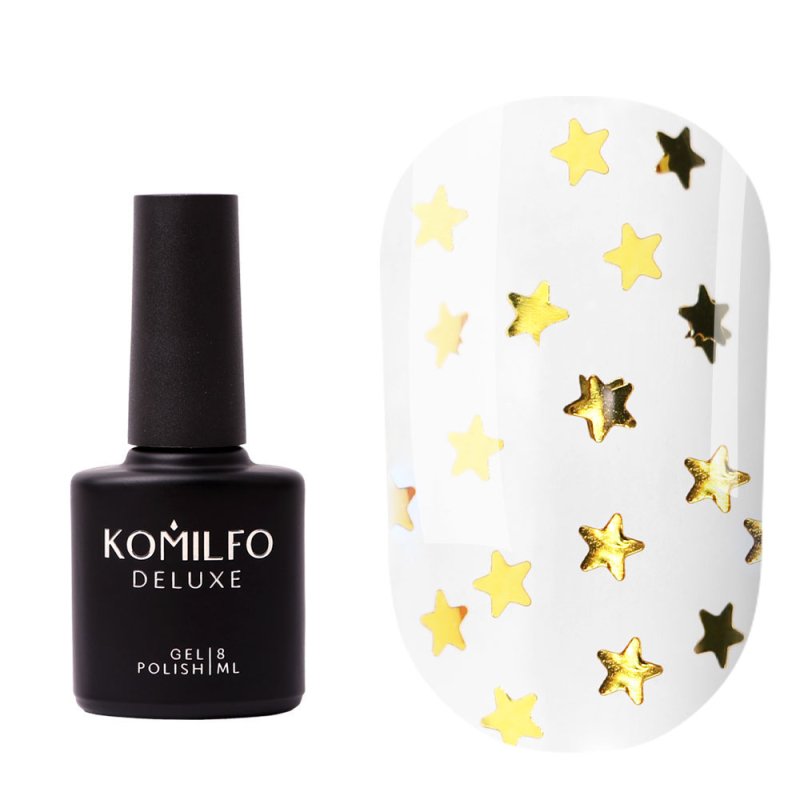 Komilfo No Wipe Star Gold Nails Top, 8ml — Photo 2