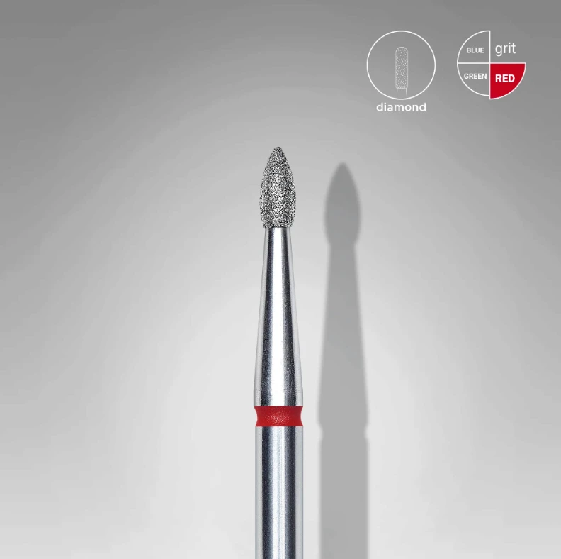 Punta Diamante Staleks FA60R018/4 «Capullo Puntiagudo» 1.8 mm rojo — Photo 2