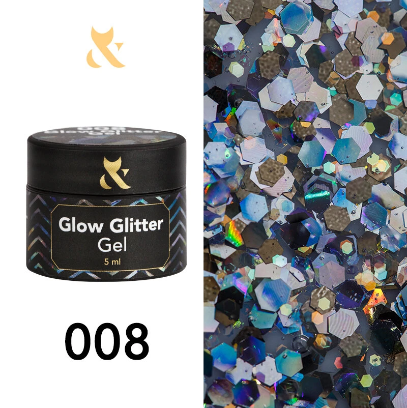 F.O.X Glow Glitter Gel 008, 5ml — Photo 2