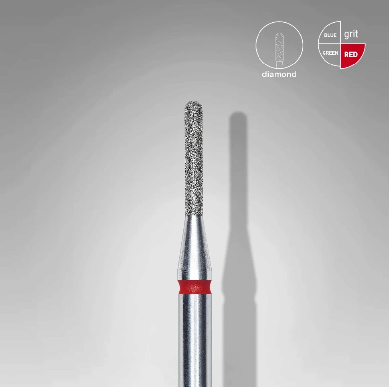 Punta Diamante, staleks FA30R014/8 «Cilindro Redondeado» 1.4 mm rojo — Photo 2