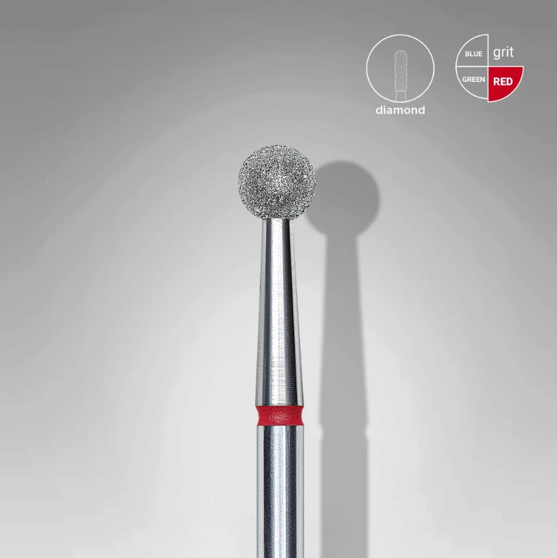 Punta Diamante Staleks FA01R040 «Bola» 4 mm rojo, — Photo 2