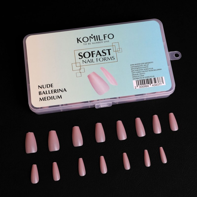 Komilfo SoFast Nail Forms Nude Ballerina Medium, 300un — Photo 2