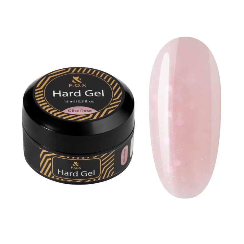 F.O.X. Hard gel Glitz Rose, 15 ml — Photo 2