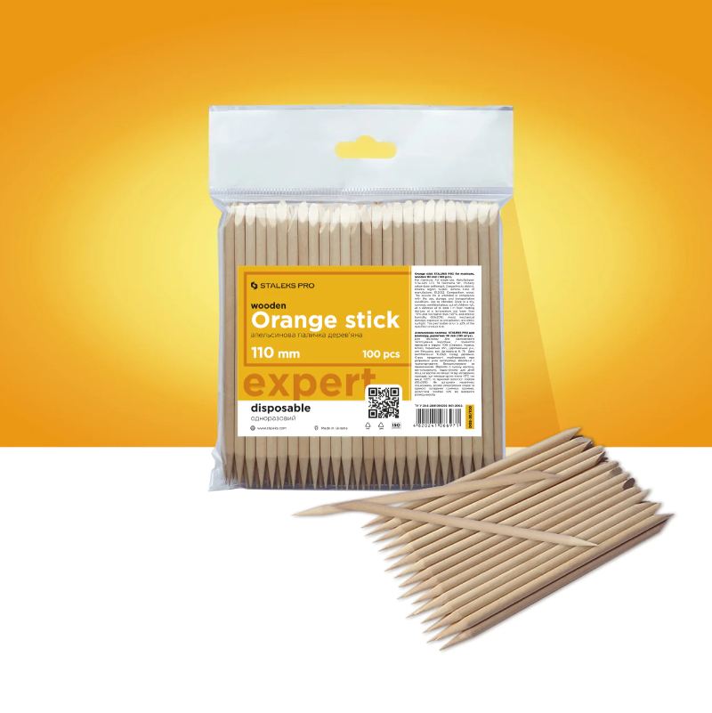 Palitos De Naranjo STALEKS PRO Para Manicura 110 Mm (100 Pcs) — Photo 2