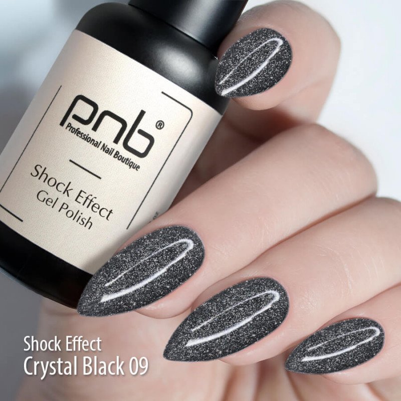 Esmalte Semipermanente Shock Effect Crystal Black 009, 8ml — Photo 3