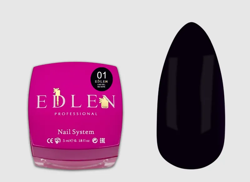 Edlen Line gel no wipe 01, 5ml Ultra Black — Photo 2