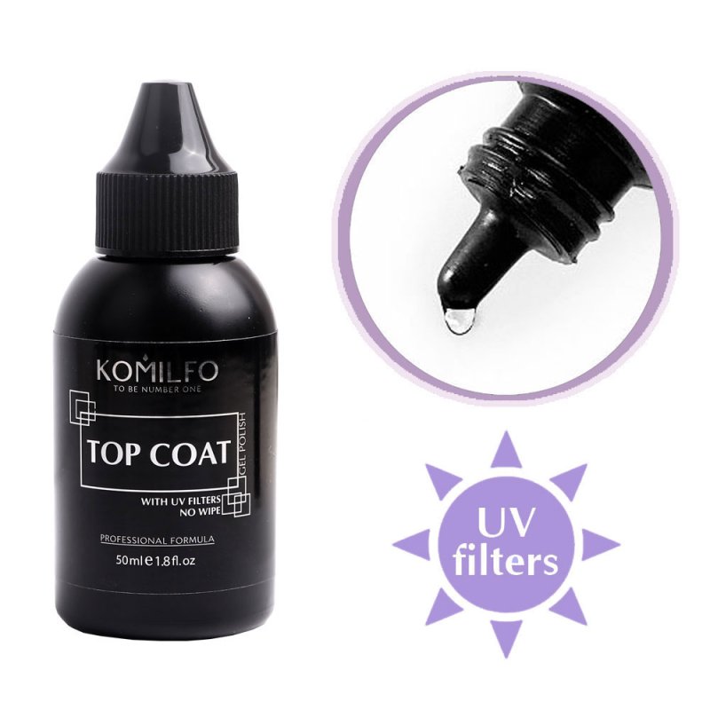 Komilfo Top No Wipe con UV Filtres, 50ml — Photo 2