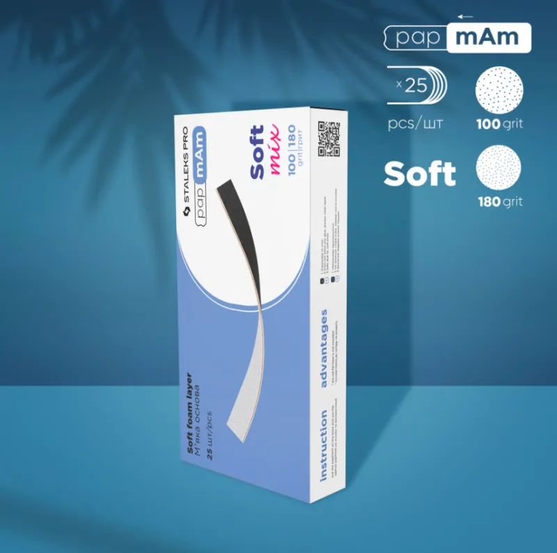 Staleks Limas desechables Doble Cara PapMam Mix SOFT 100/180 grit (25pcs) — Photo 2