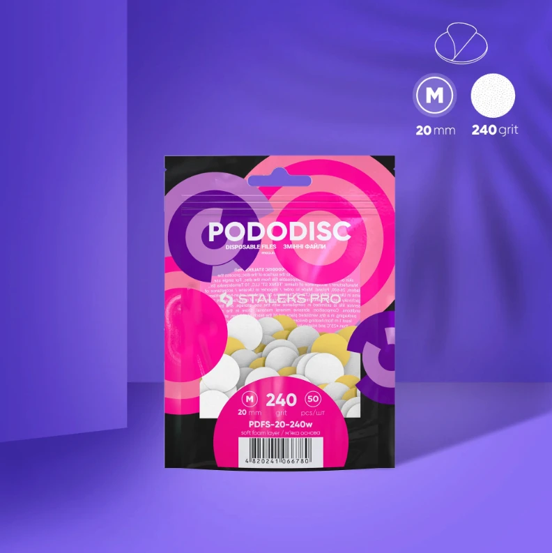 Recambios para Podo Disco Con Una Capa De Espuma STALEKS PRO M 240grit (50uds) — Photo 2