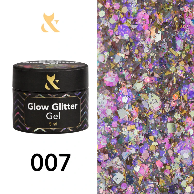 F.O.X Glow Glitter Gel 007, 5ml — Photo 2