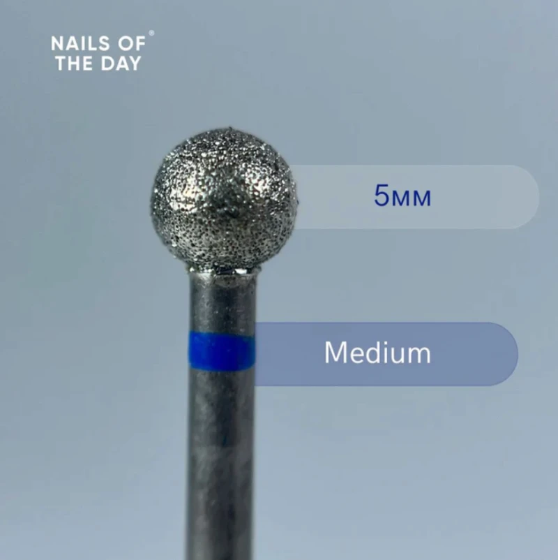 Nailsoftheday Fresa diamante en forma de bola, azul 5*4,8 mm — Photo 2