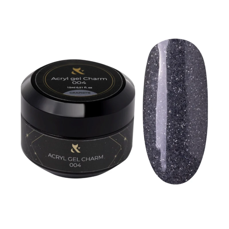 F.O.X Acryl Gel Charm 004, graphite 15ml — Photo 2