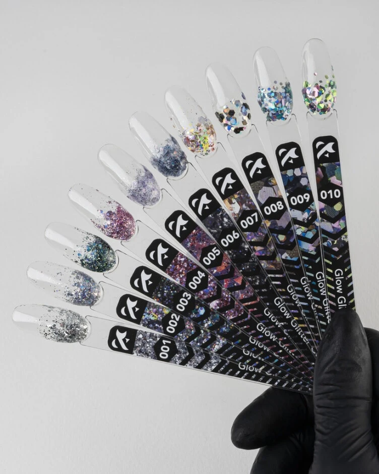 F.O.X gel-polish Glow Glitter Gel 010, 5ml — Photo 3