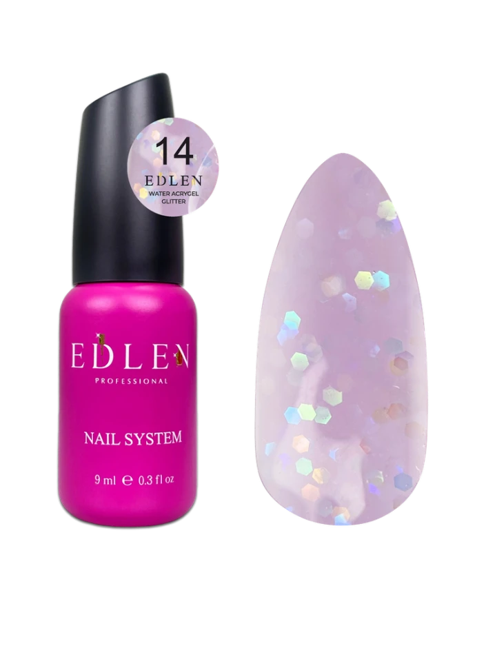 Edlen Water Acrygel 14 Glitter, 9ml — Photo 2