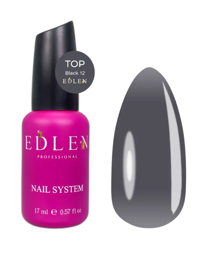 Edlen Top No Wipe 12 Black, 17ml — Photo 2