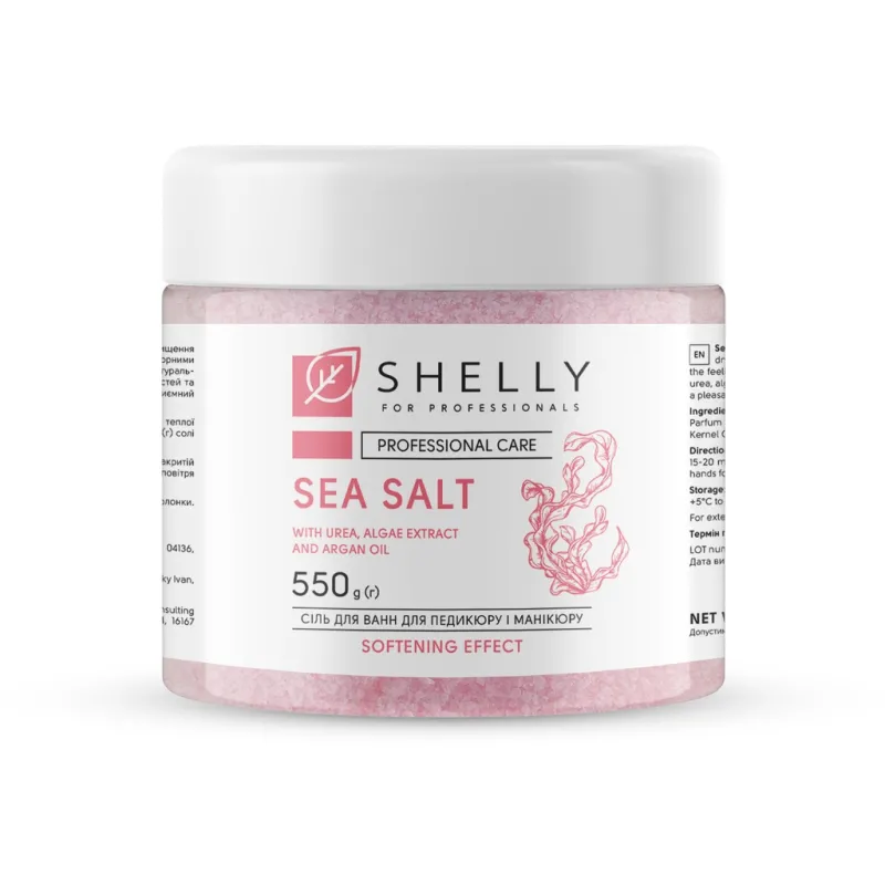 Shelly Sea salt for pedicure and manicure with urea, algae extract and argan oil, 550g — Photo 2