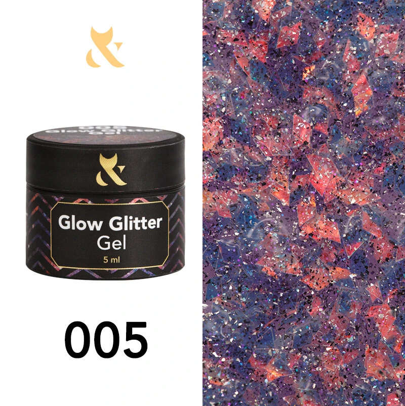 F.O.X Glow Glitter Gel 005, 5ml — Photo 2