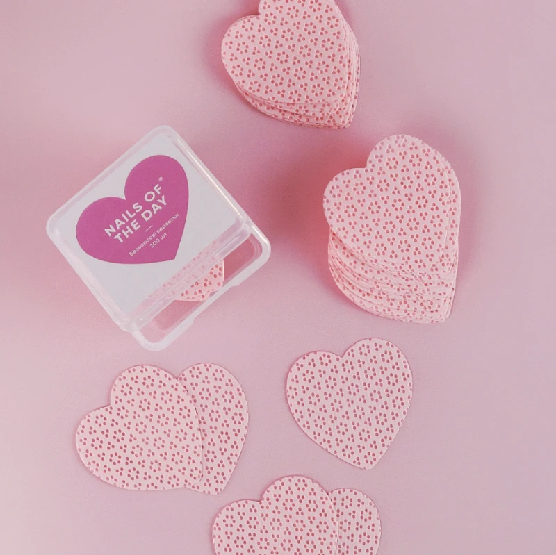 NAILSOFTHEDAY Servilletas sin Pelusa Corazones, 200uds — Photo 2