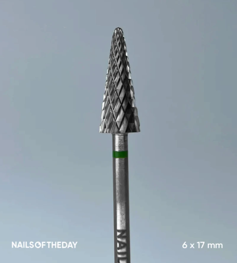 Nailsoftheday Fresa de carburo &quot;Cono&quot;, verde 6*17 mm — Photo 2