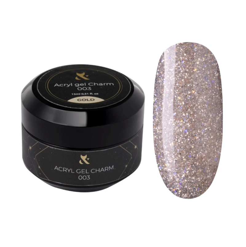 F.O.X Acryl Gel Charm 003, gold 15ml — Photo 2