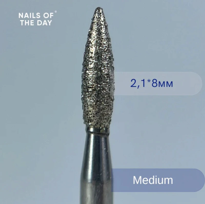 Nailsoftheday Fresa diamante en forma de llama, azul 2,1*8 mm — Photo 2