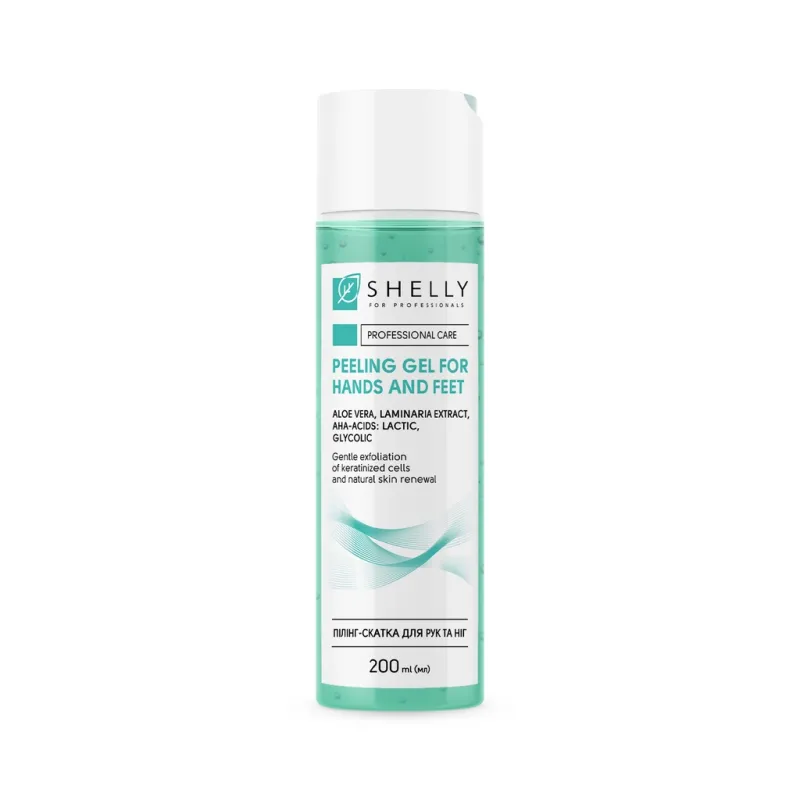 Shelly Peeling gel for hands and feet with aloe vera, mint extract and aha-acids, 200ml — Photo 2