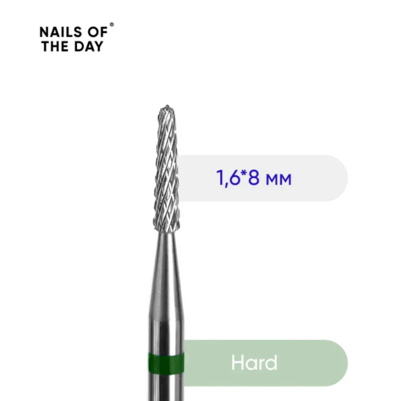 Nailsoftheday Fresa de Carburo Aguja, verde 1,6*8 mm — Photo 2