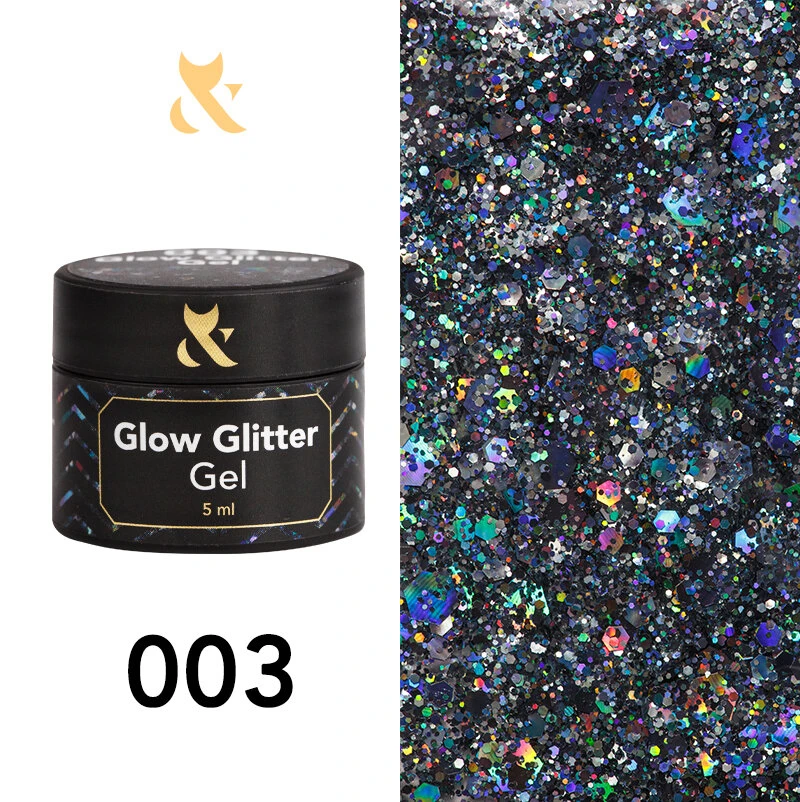 F.O.X Glow Glitter Gel 003, 5ml — Photo 2