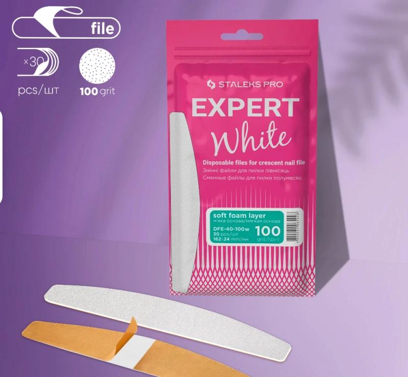 Staleks Recambios desechables para lima de media luna EXPERT 40 100 grit (30 pcs) — Photo 2