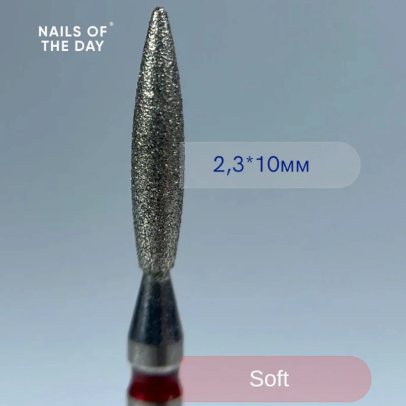 Nailsoftheday Fresa diamante en forma de llama, rojo 2,3*10 mm — Photo 2