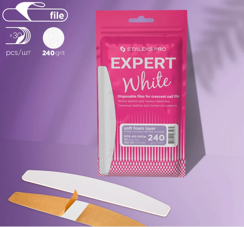 Staleks Recambios desechables para lima de media luna EXPERT 40 240 grit (30 pcs) — Photo 2