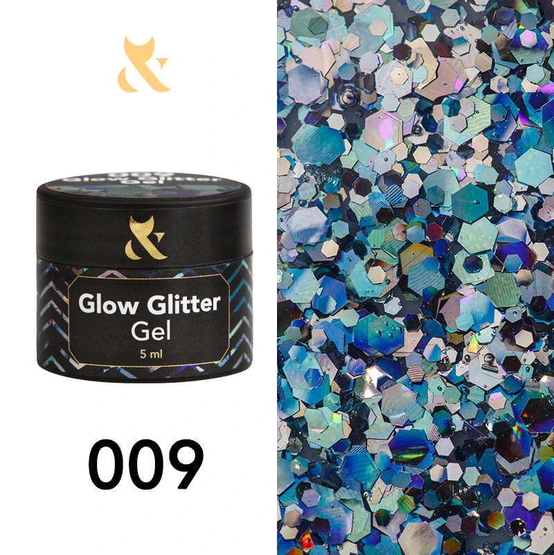 F.O.X Glow Glitter Gel 009, 5ml — Photo 2