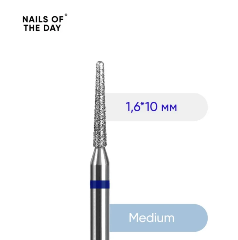 Nailsoftheday fresa de diamante Aguja, azul 1,6*10 mm — Photo 2