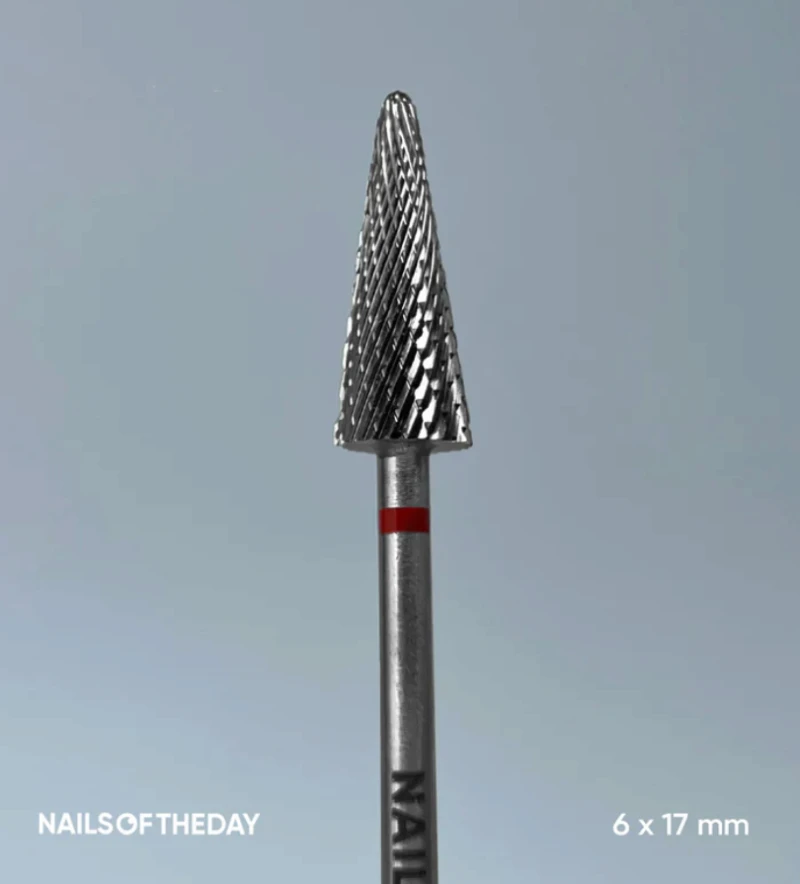 Nailsoftheday Fresa de carburo "Cono", rojo 6*17 mm — Photo 2