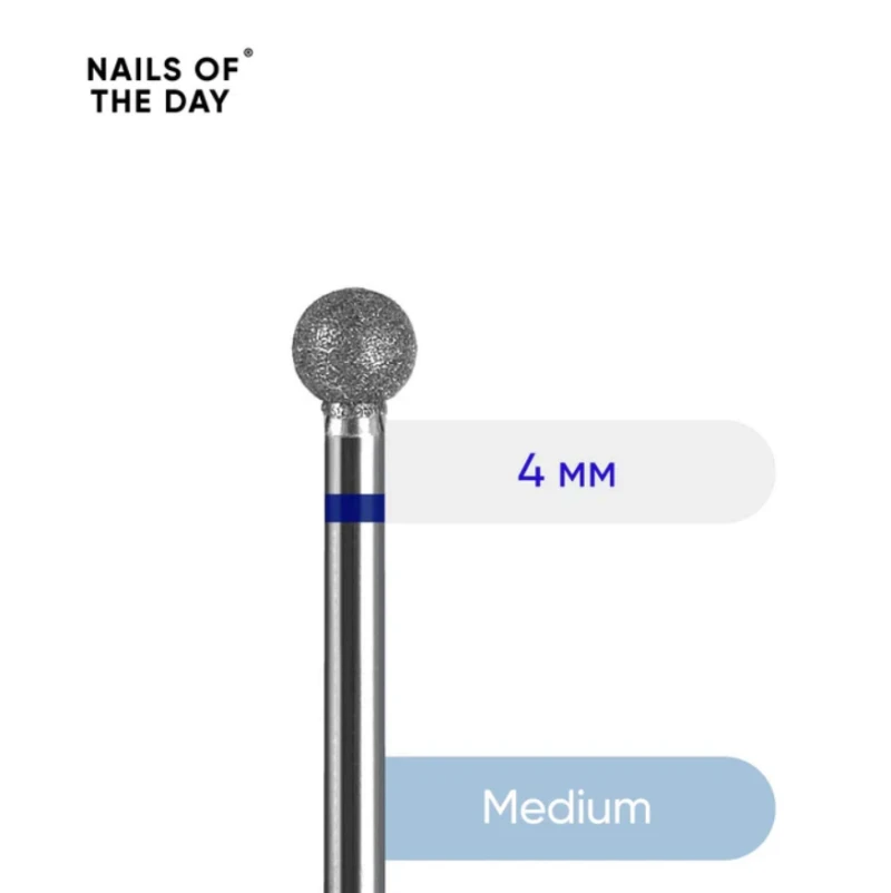 Nailsoftheday Fresa diamante en forma de bola, azul 4mm — Photo 2