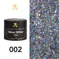 F.O.X gel-polish Glow Glitter Gel 002, 5ml — Photo 5