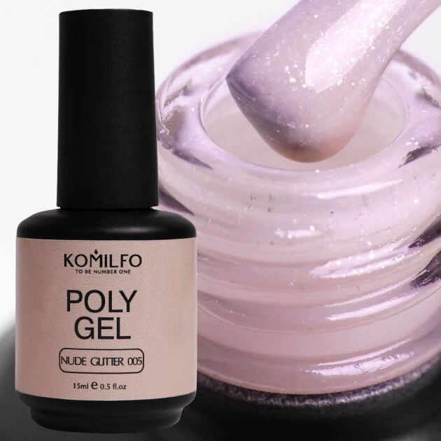 Komilfo Bottle Gel Nude Glitter, 15ml — Photo 18