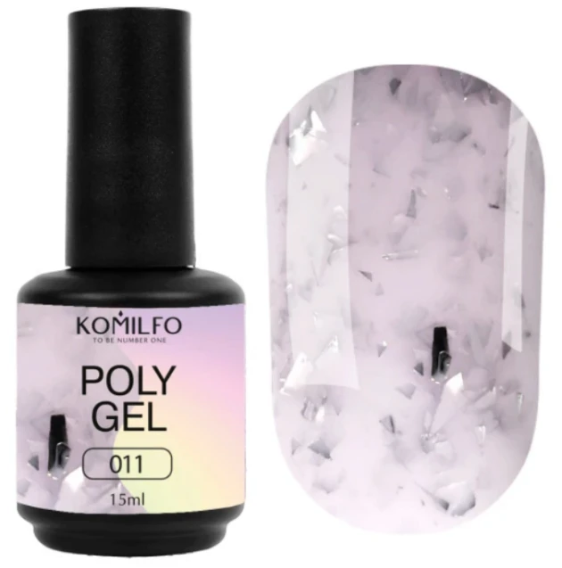 Komilfo PolyGel 006 Beige Glitter, 15ml — Photo 34